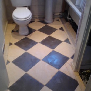 Bathroom floor.