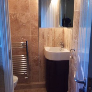 Travertine Cloakroom