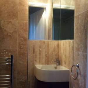 Travertine Cloakroom