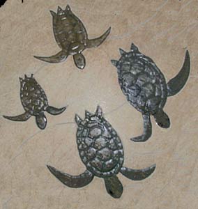 4 turtle swimming