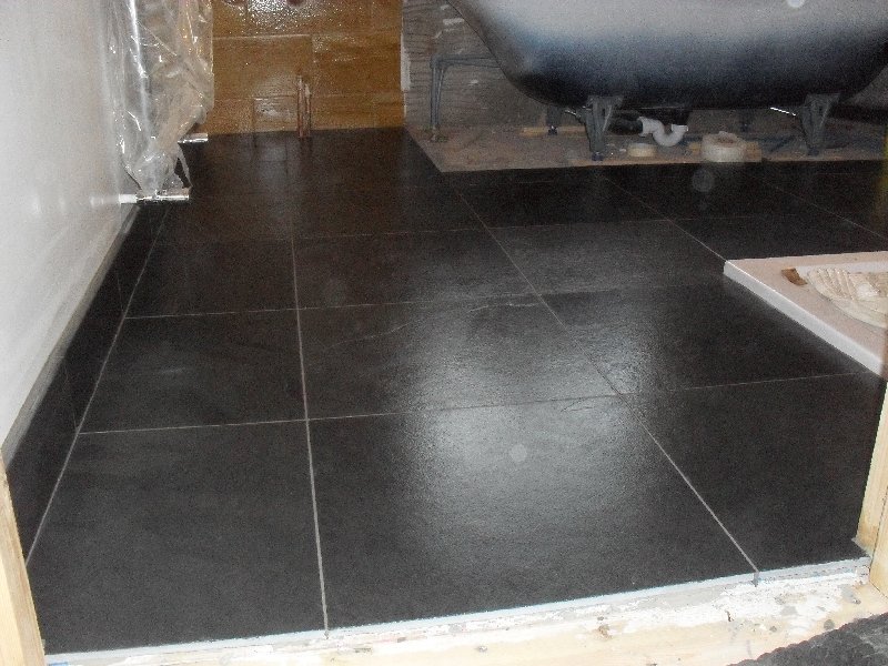 40x40 Slate Floor + Grey Bal grout