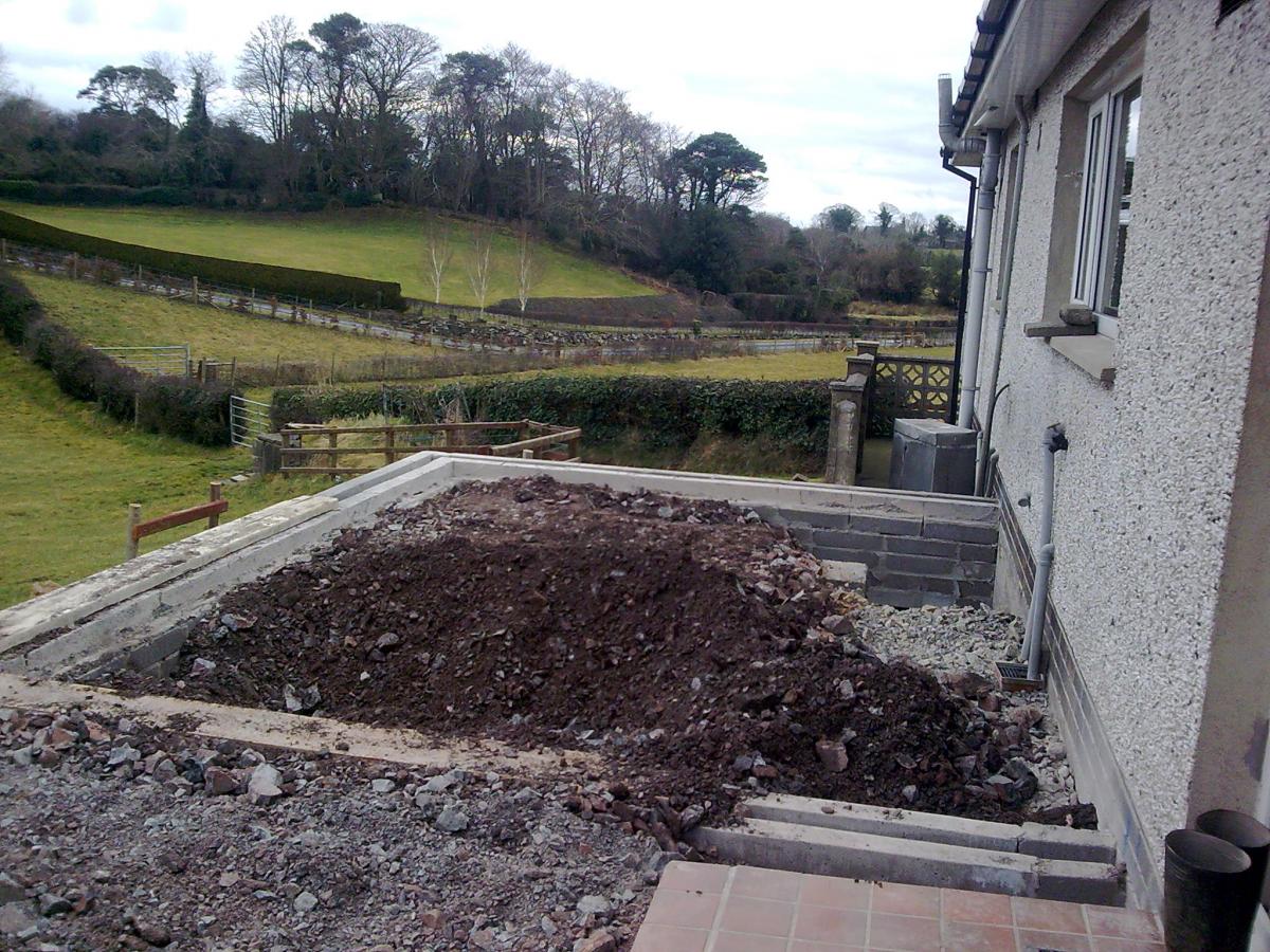 Backfilling the sunroom underbuild