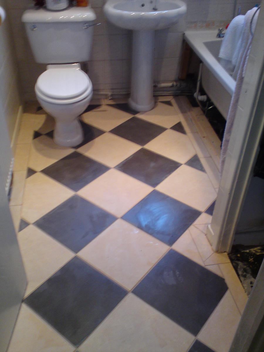 Bathroom floor.