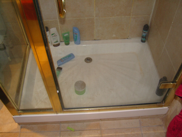 Before - Shower enclosure - Massive step up into shower