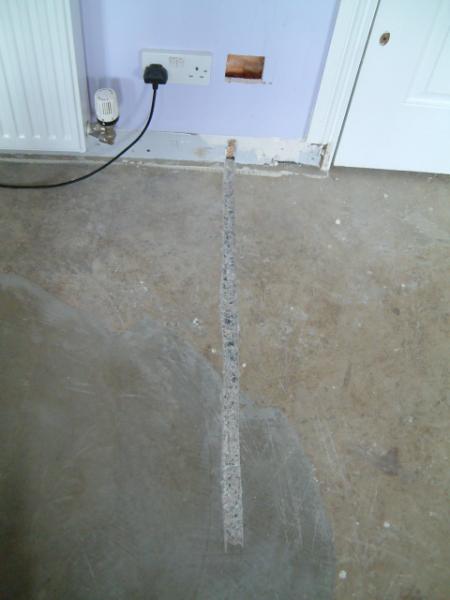 Channel in concrete floor