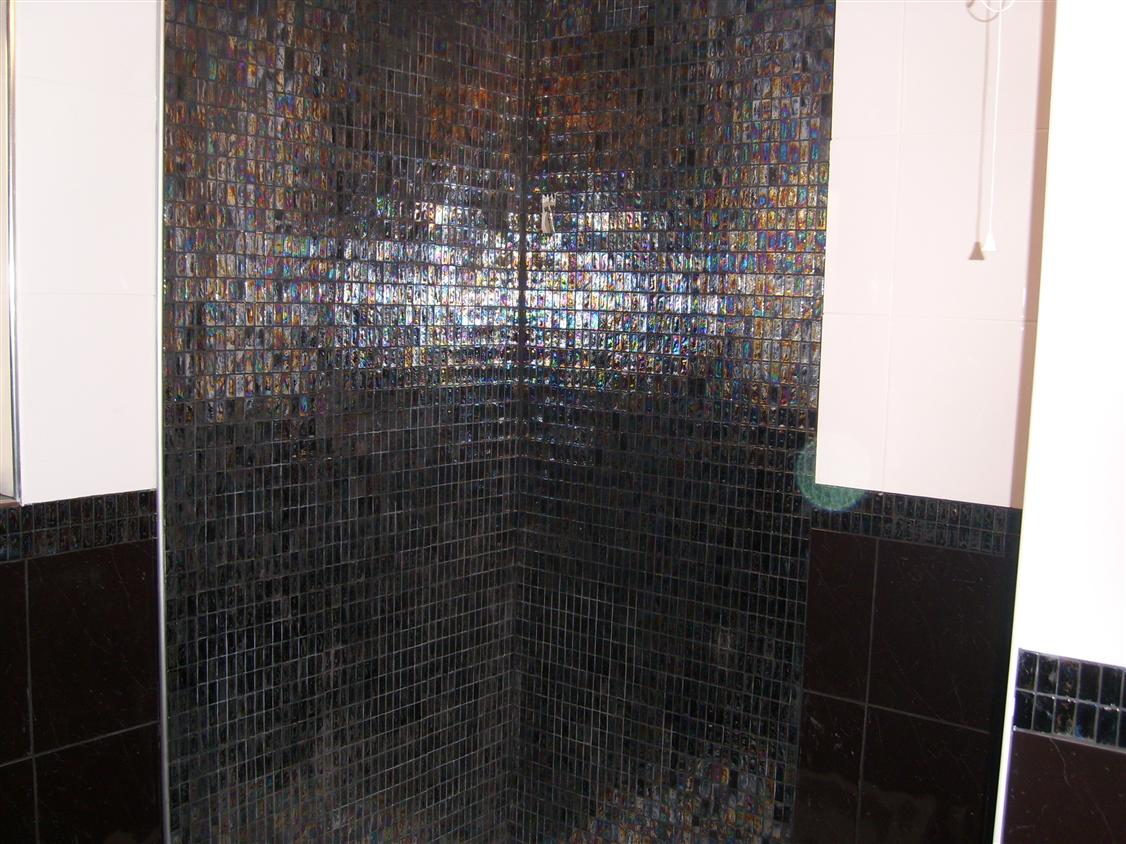 Diesel mosaic.Not cheap.This is only one 3rd of what the  client had installed.Tiled one wall with this but picture no good because no proper lighting installed at the time.