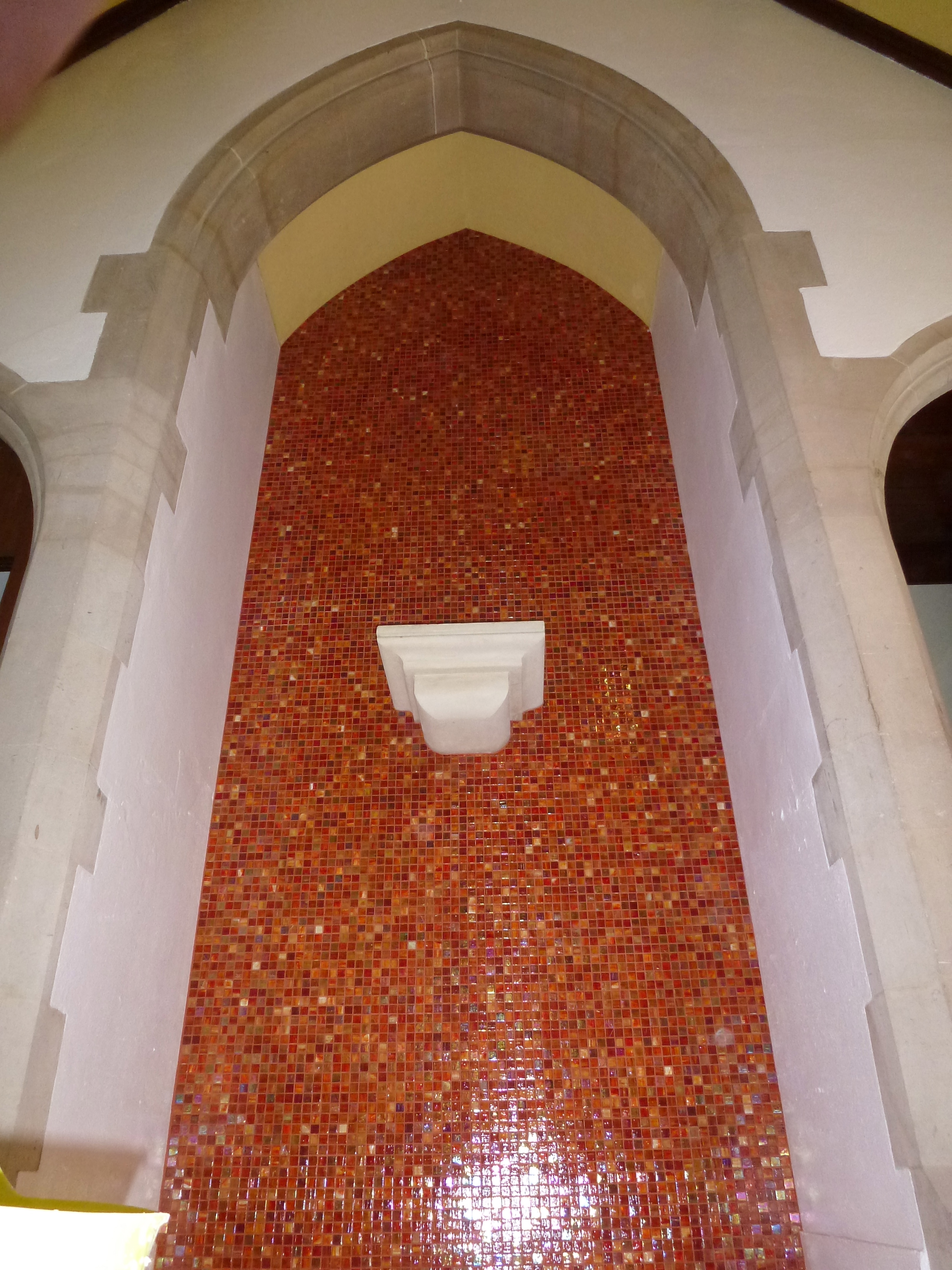 feature wall in glass mosaic in church