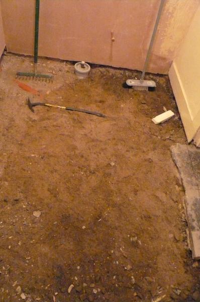 Floor after flagstone removed