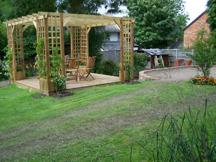 garden 9 - my new decking..to the right is the raised garden and beyond is the vegetable patch and shed..