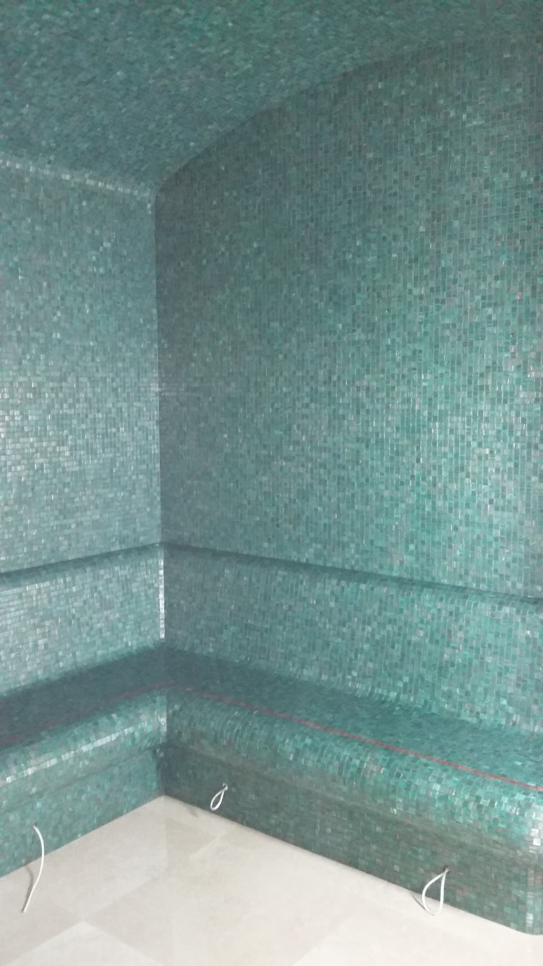 glass mosaic steam room