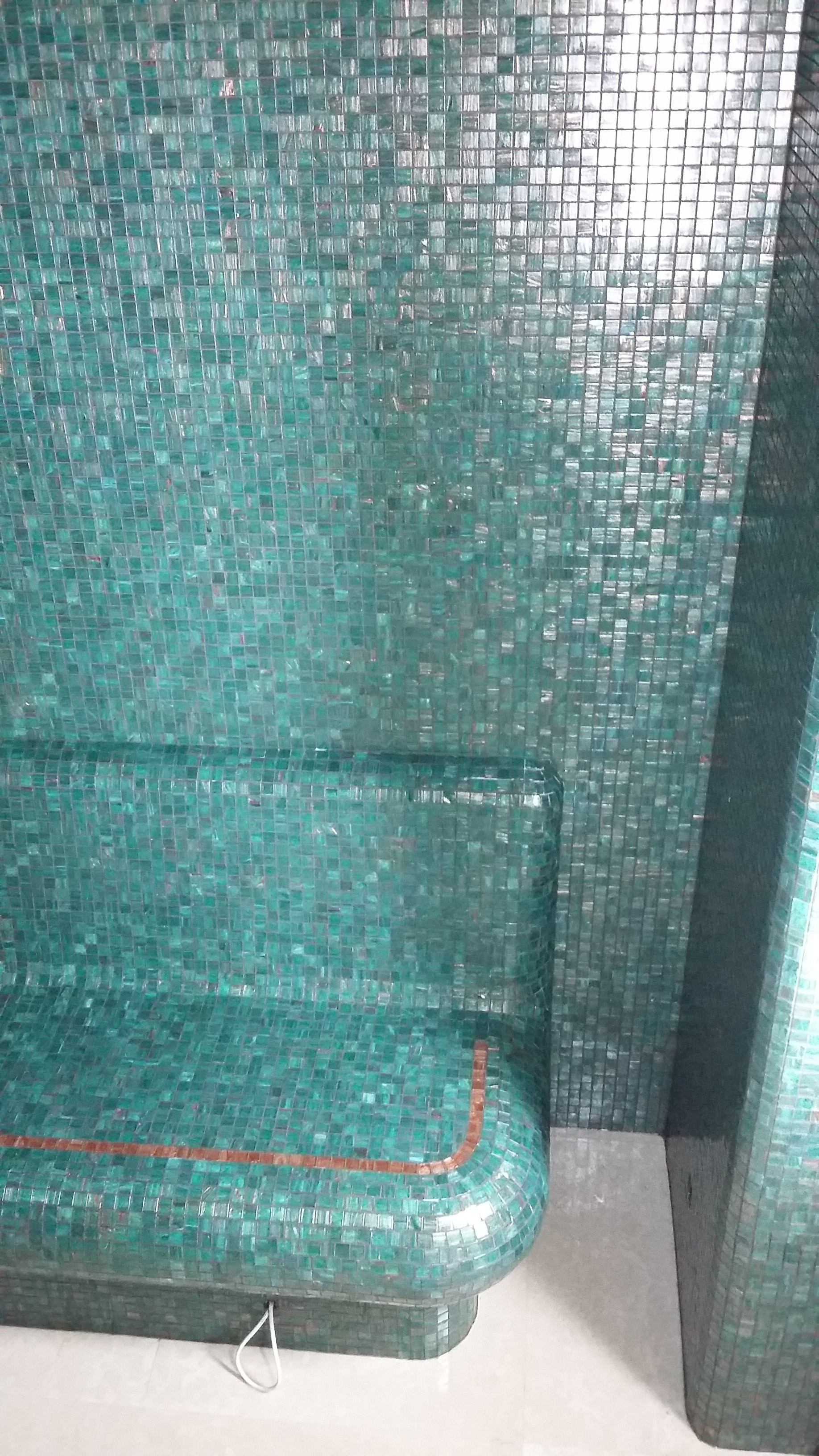 glass mosaic steam room