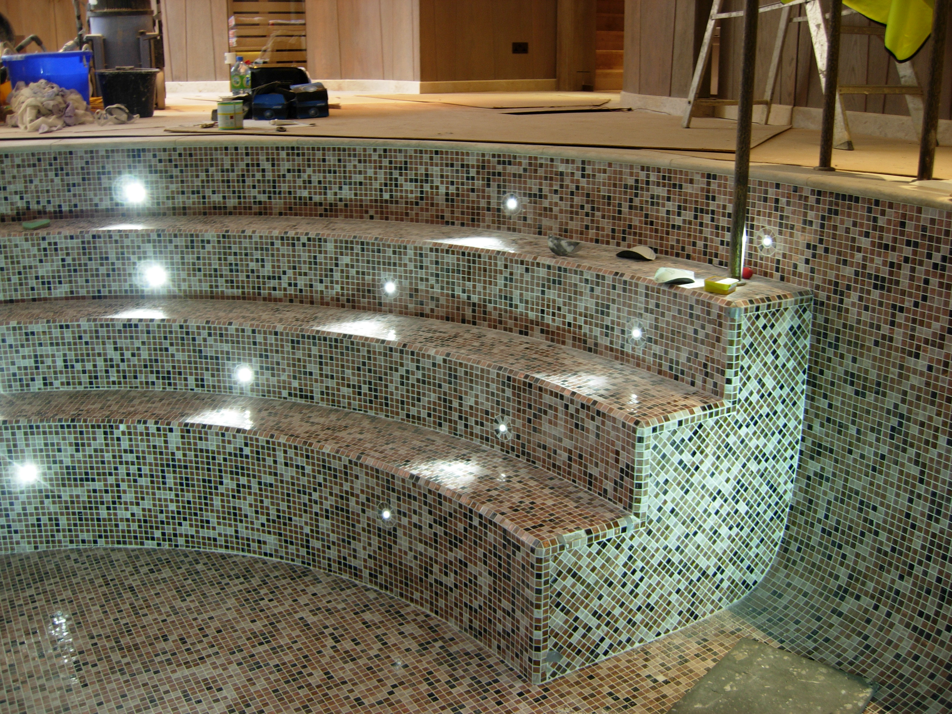 glass mosaic steps