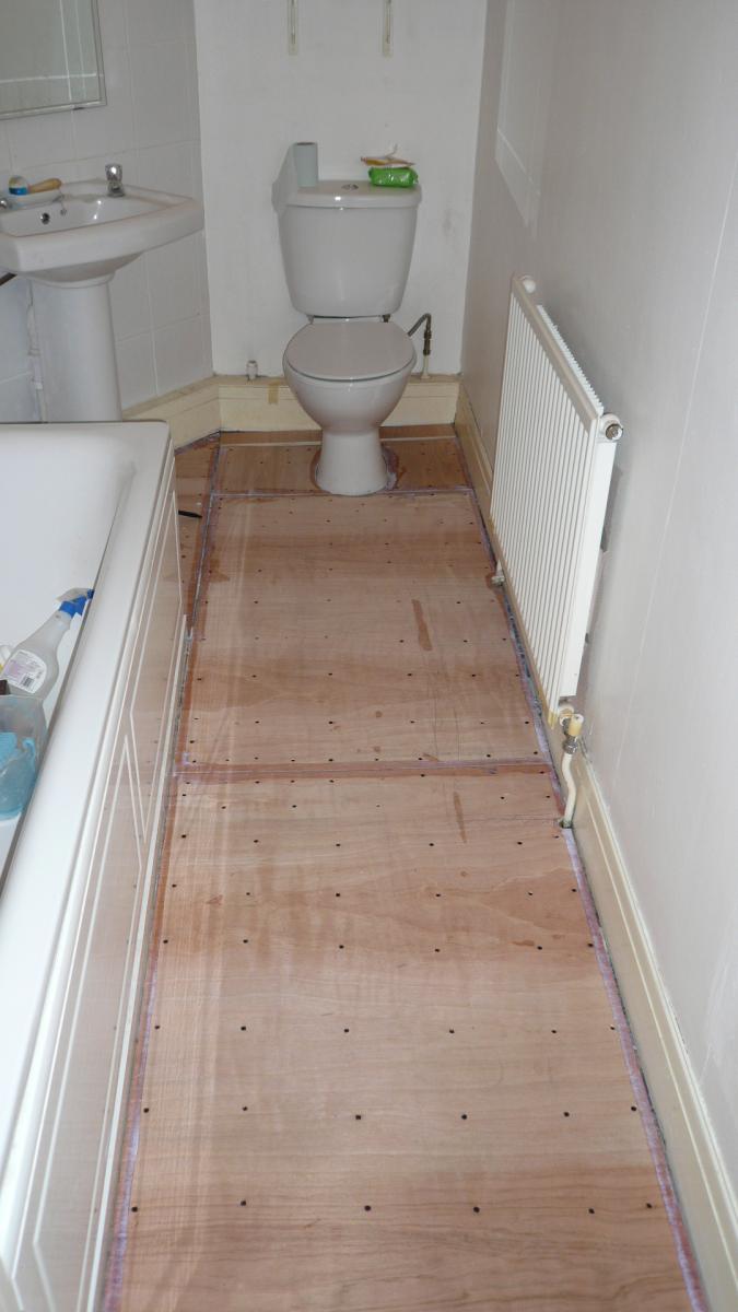 H Ellis 2 bathroom    WBP ply overboarding