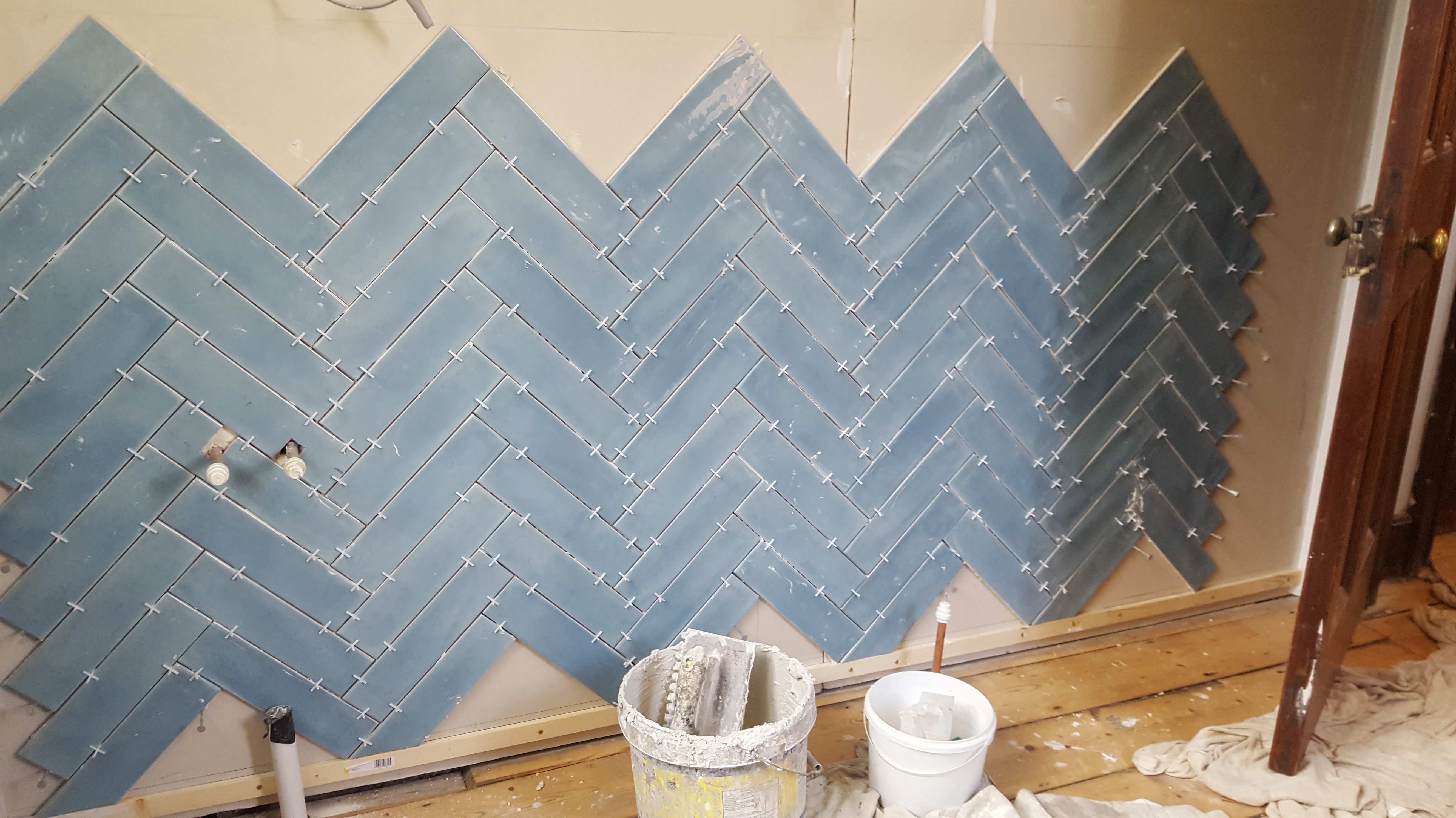 Herringbone bathroom