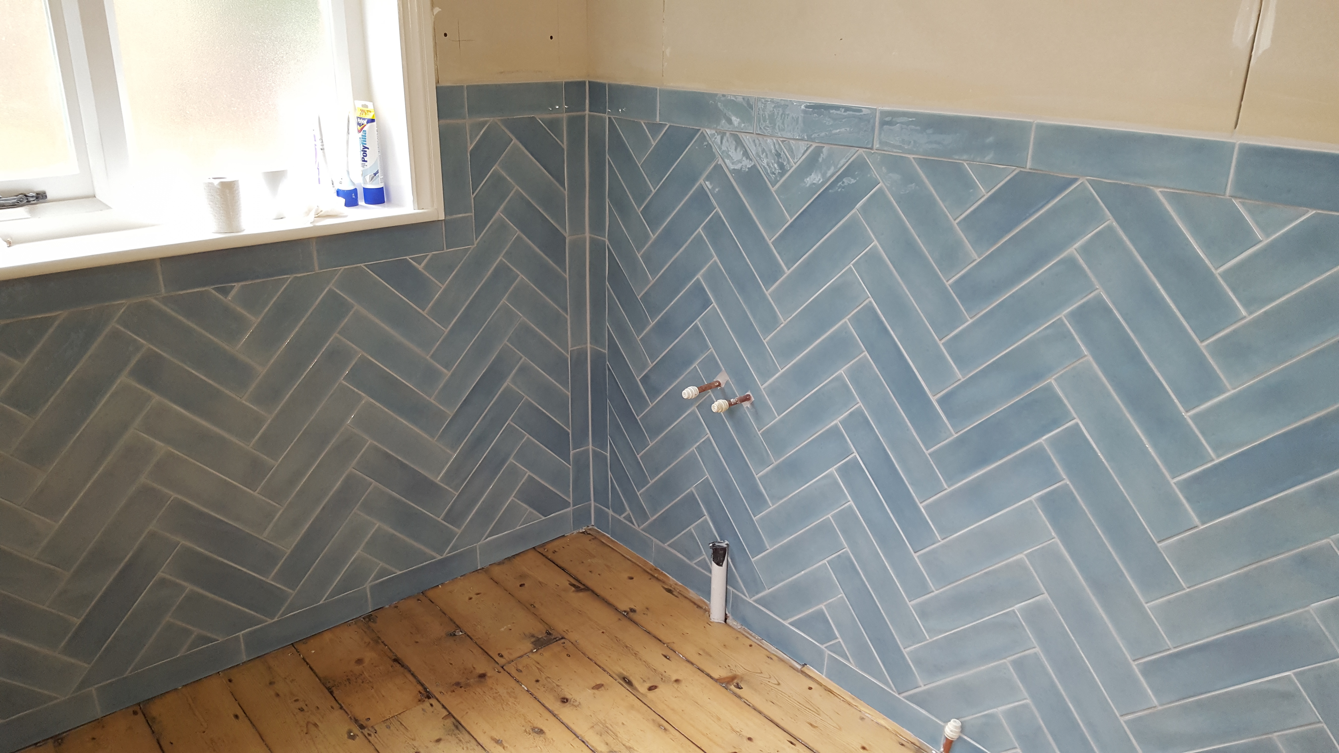 Herringbone bathroom