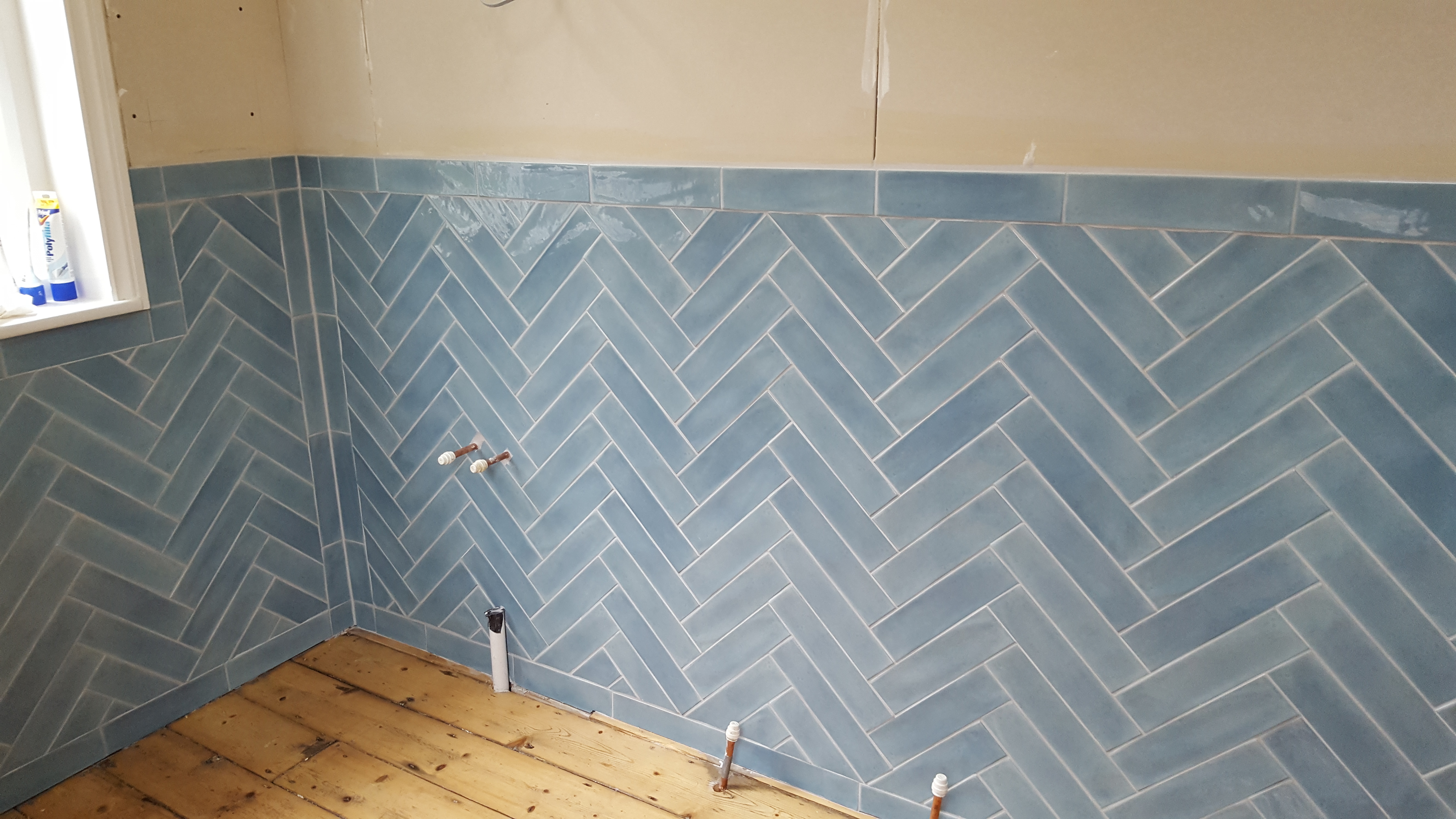 Herringbone bathroom