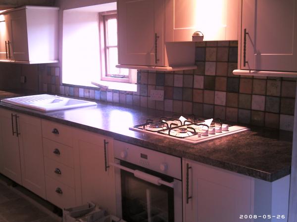 Kitchen at Barn Con (un grouted)