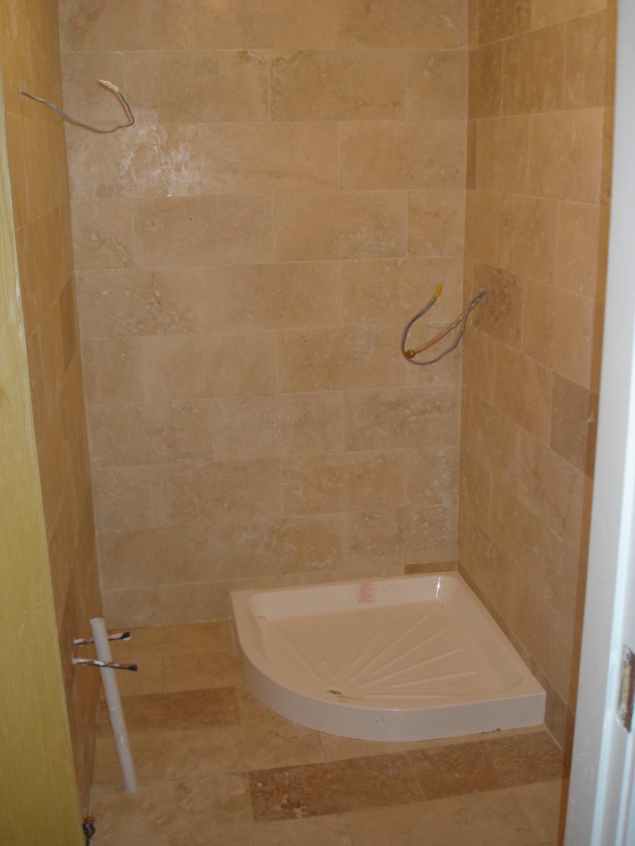 Light Travertine 20x45 walls & floor