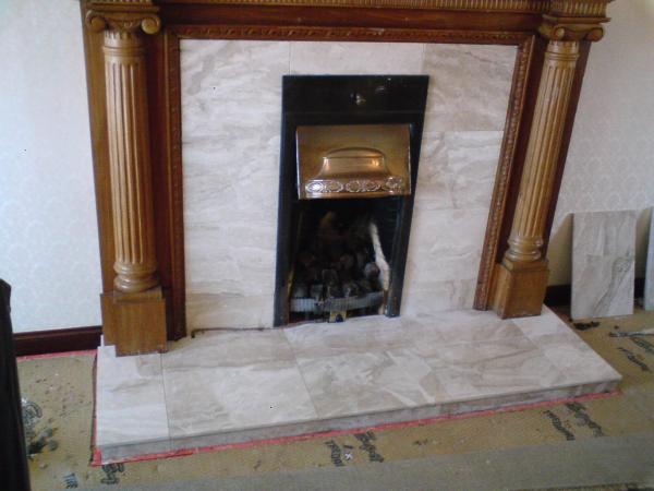 marble fireplace