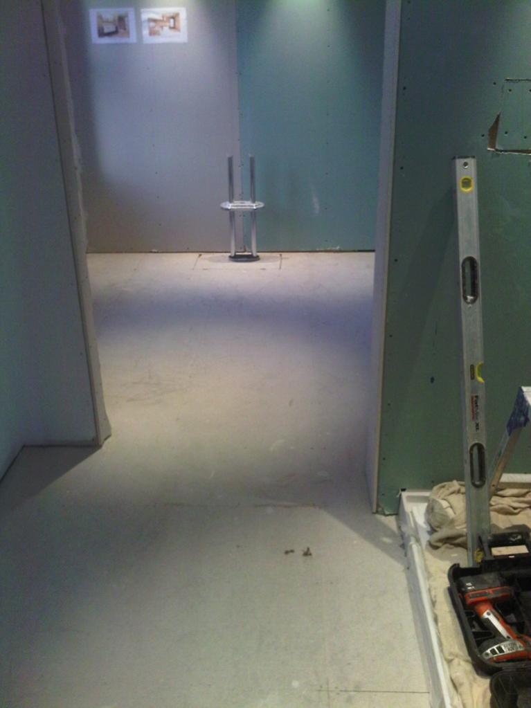 Master EnSuite - 1st photo before starting, the wayrock flooring has wet underfloor heating pipes underneath