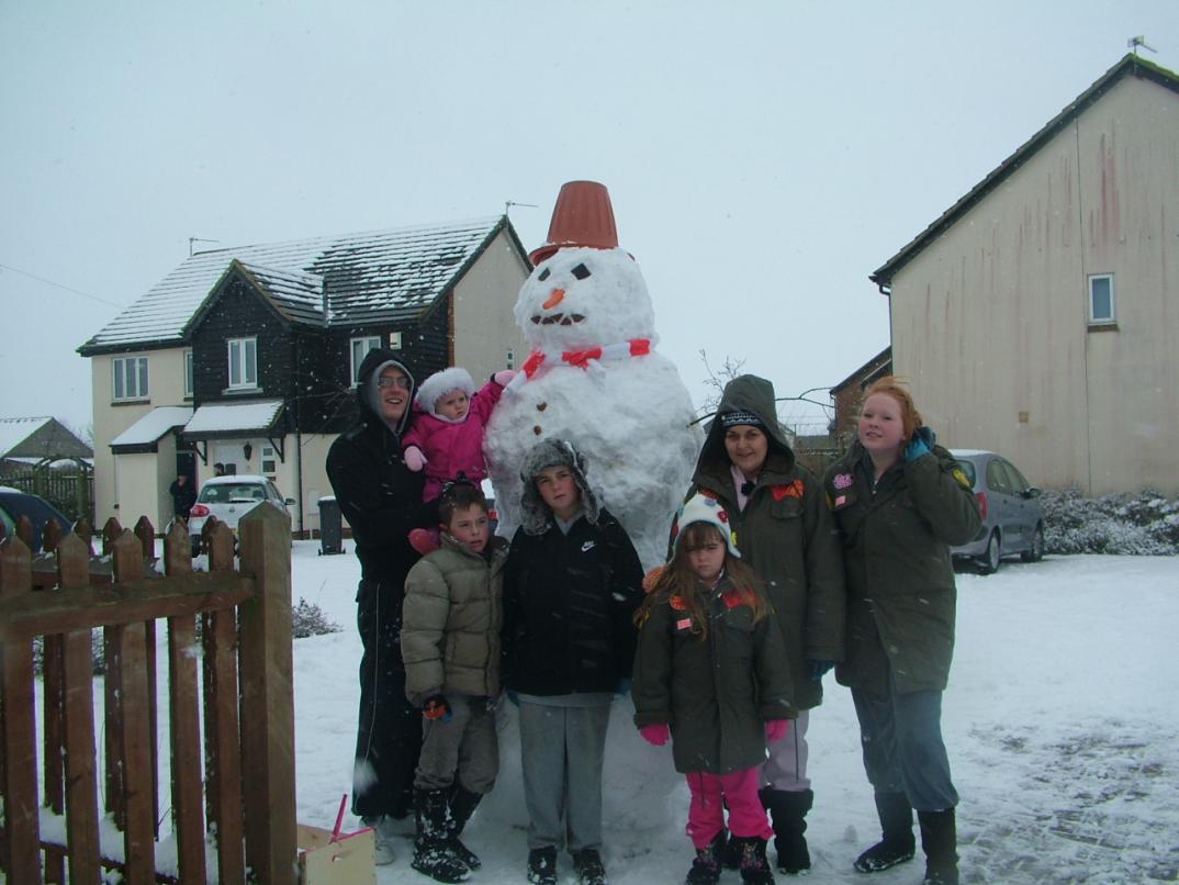 me and my little princess and the 8 foot snowman