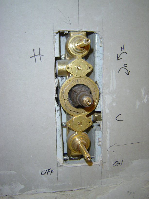 mixer valve behind plasterboard