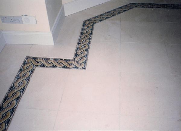 MOSAIC INLAY BORDERS - ROPE DESIGN IN LIMESTONE