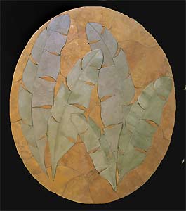 Oval entry leaf mural