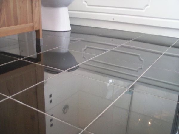 Polished granite after cleaning and sealing.