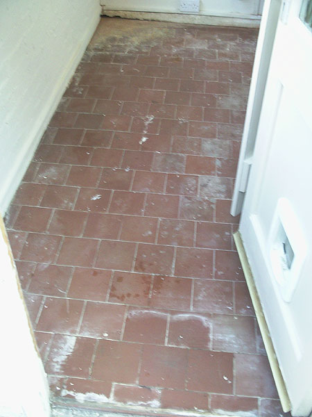 Quarry tiles, the whole floor