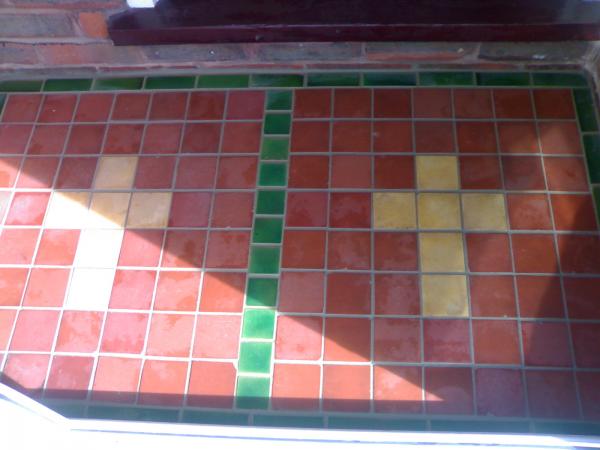 re used 140 yr old tiles from old church my design she loved it