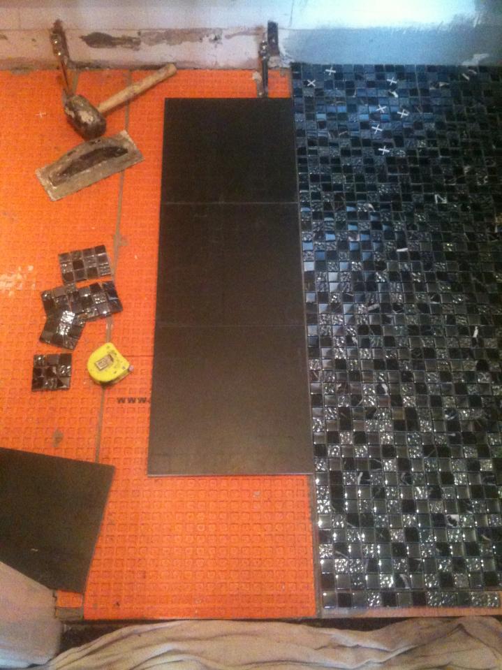 rest of bathroom tiles on dittra matting