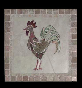 rooster classic tile mural