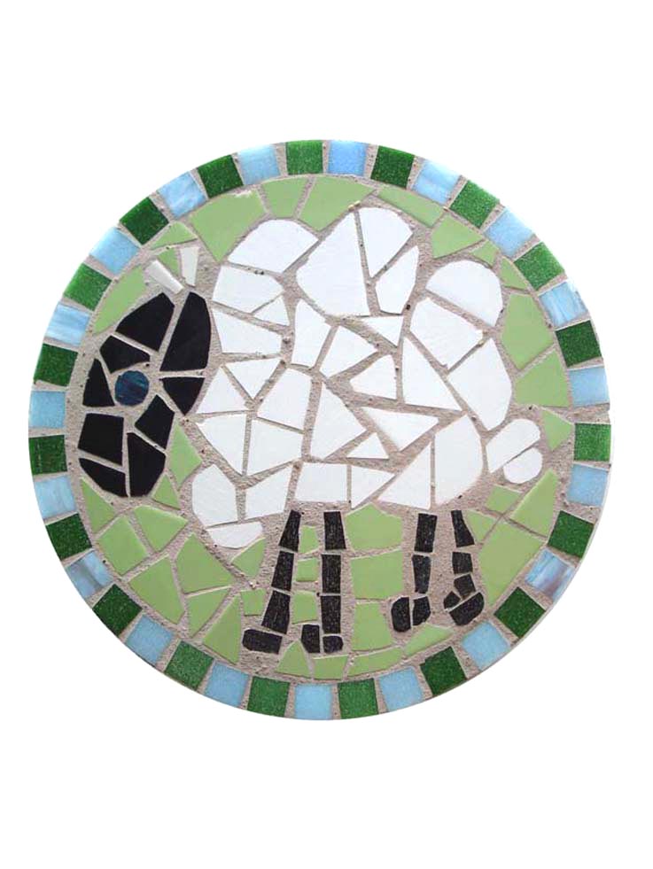 sheep mosaic with border