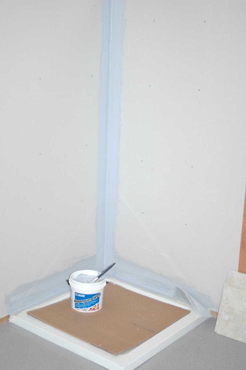 Shower Waterproofing Kit   Corner finished