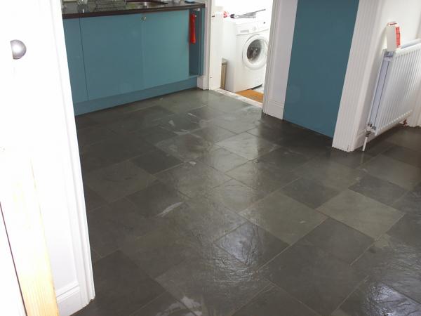 slate floor kitchen