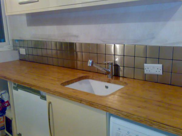 stainless steel mosaic splahback