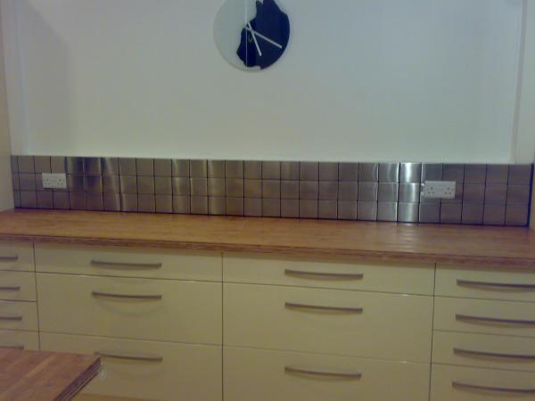 stainless steel mosaic splashback