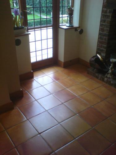 Terracotta - After a good clean and seal.  Boiled Linseed oil / Strong surface sealant.