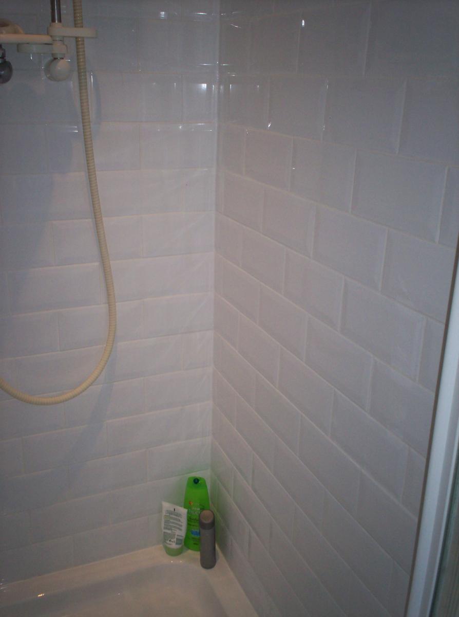 The shower area.