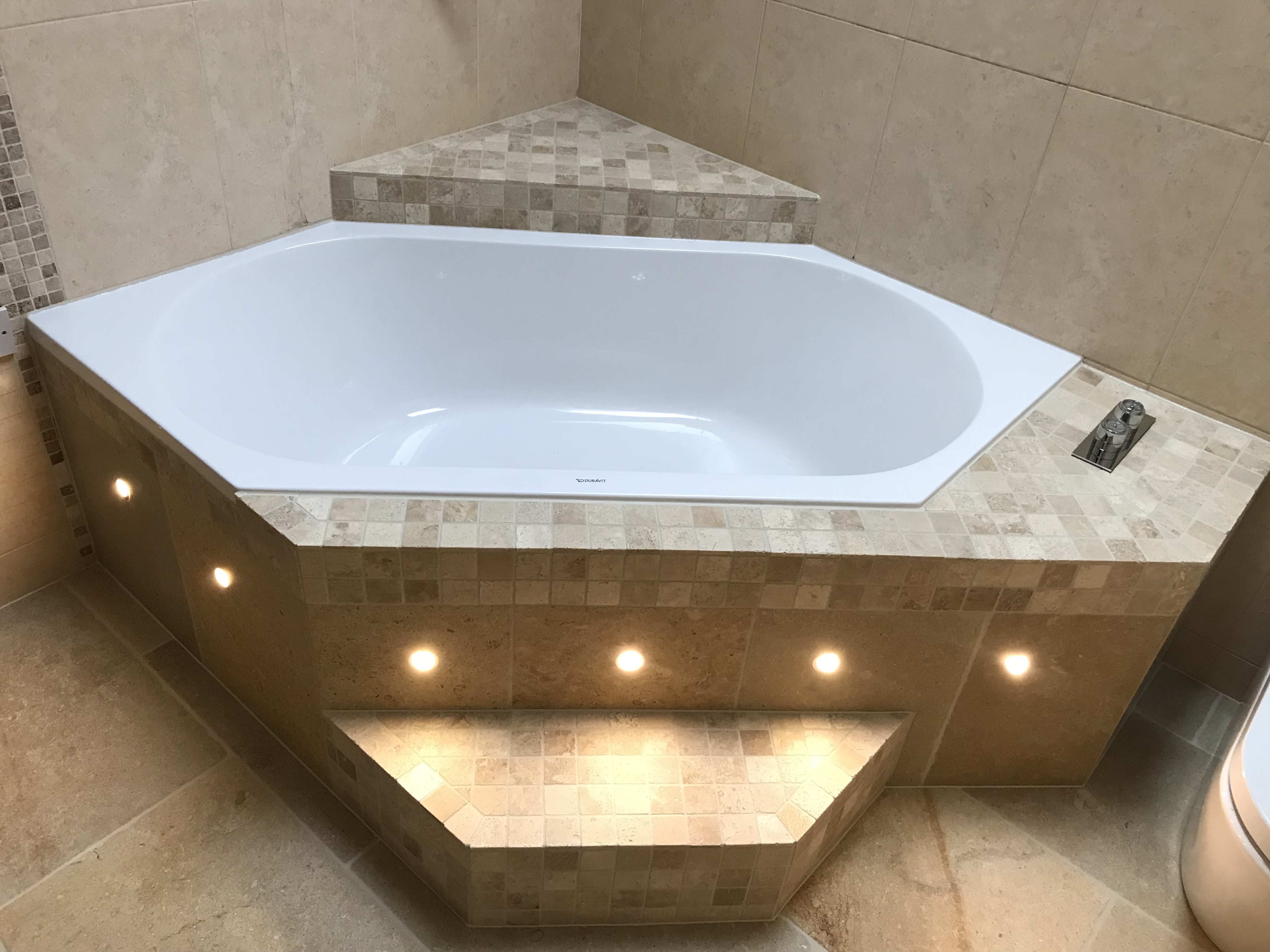 Travertine bath surround