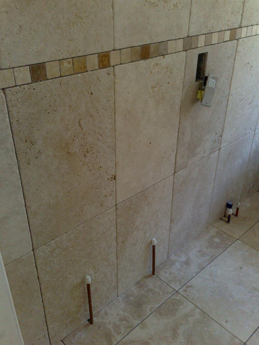 travertine before sealing and grouting