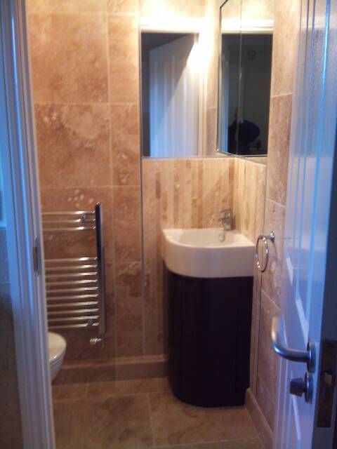 Travertine Cloakroom