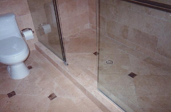 travertine shower