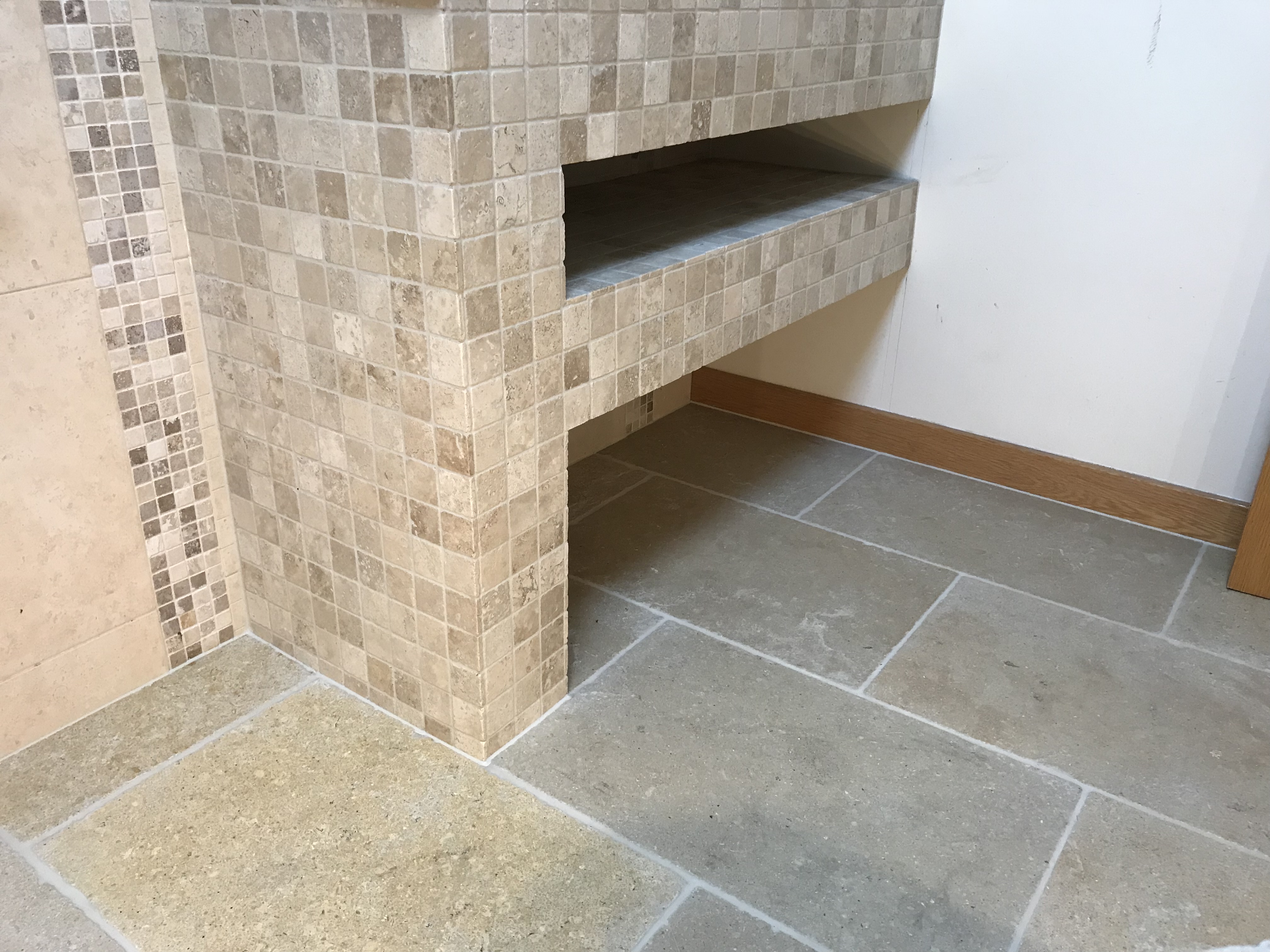 Travertine sink unit