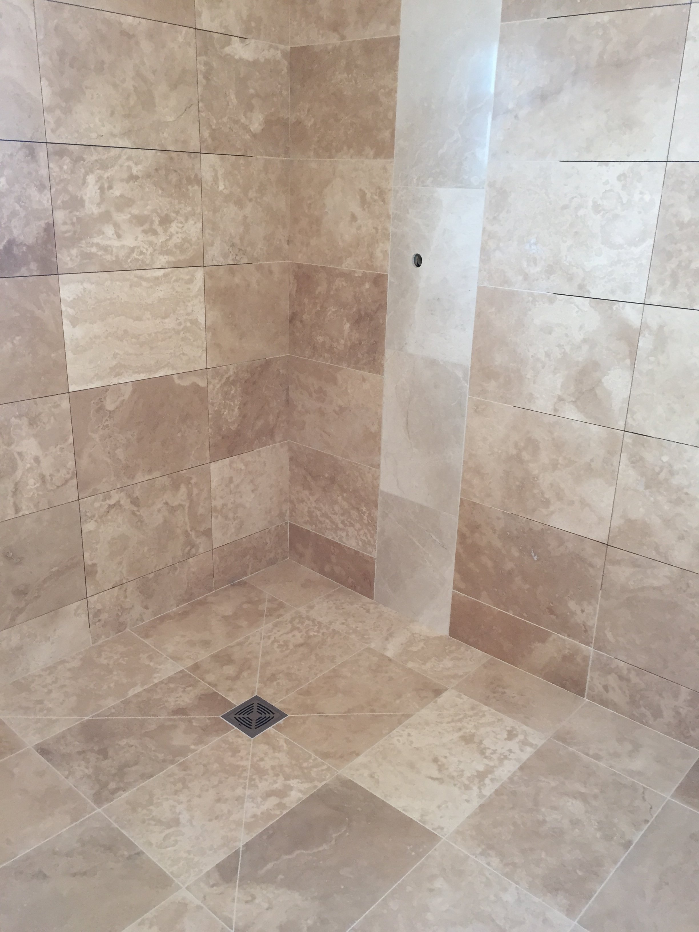 Travertine wet room