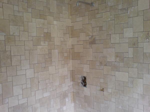 Travertine wetroom