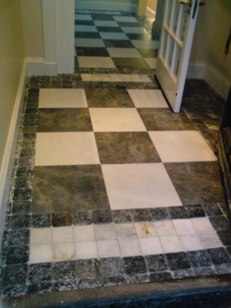 tumbled marble floor
400x400 and 100x100 border