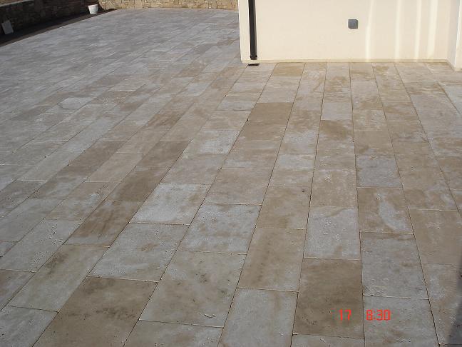 Tumbled Travertine Patio, 60x30 & 60x40, 165 sq y