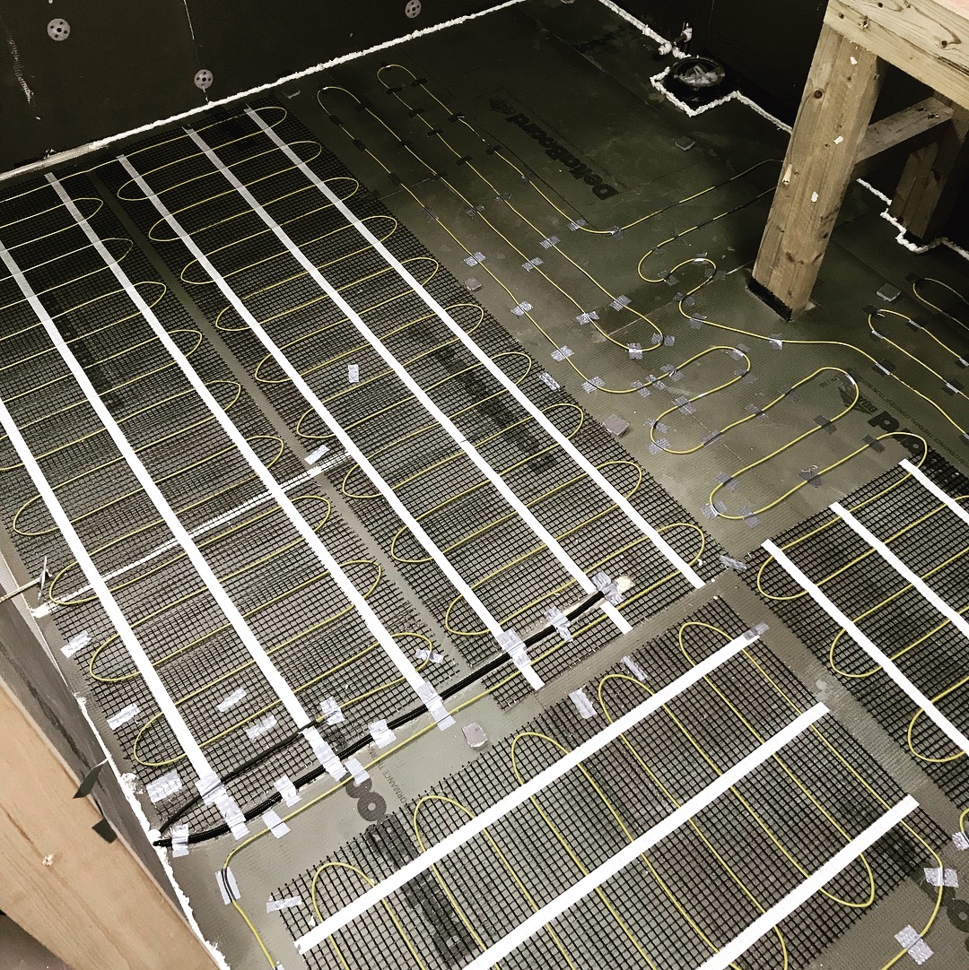 Underfloor heating in bathroom